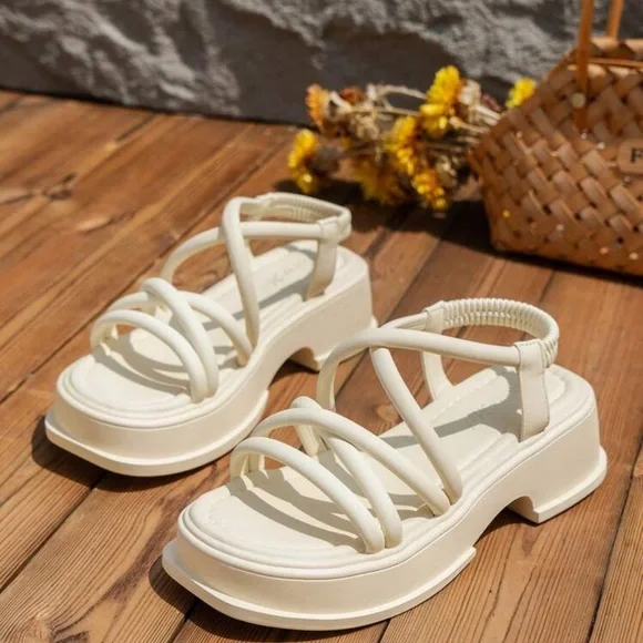 Chunky Platform Sling back Sandals - Picture 2 of 6